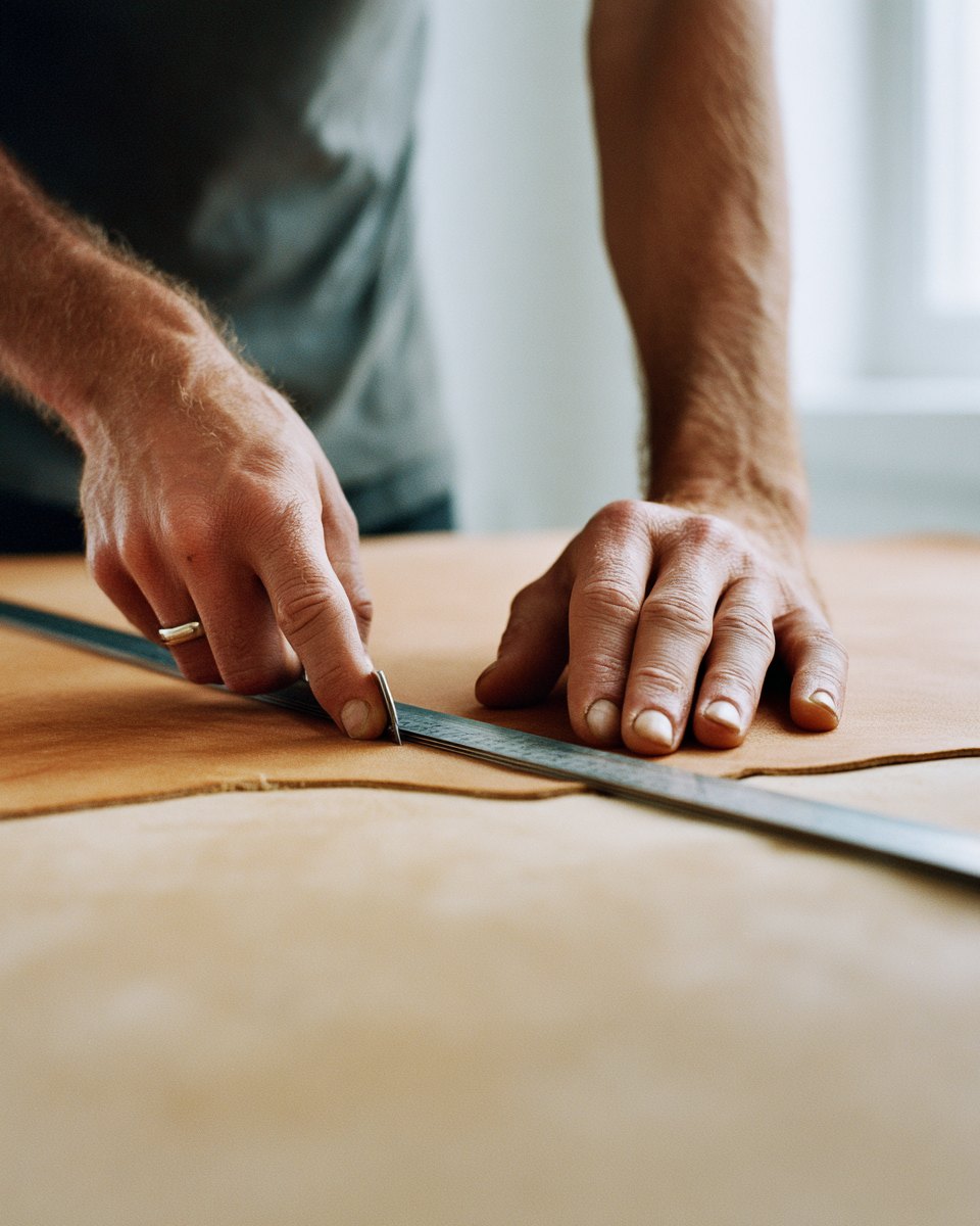 A panel cut by knife along a steel rule
